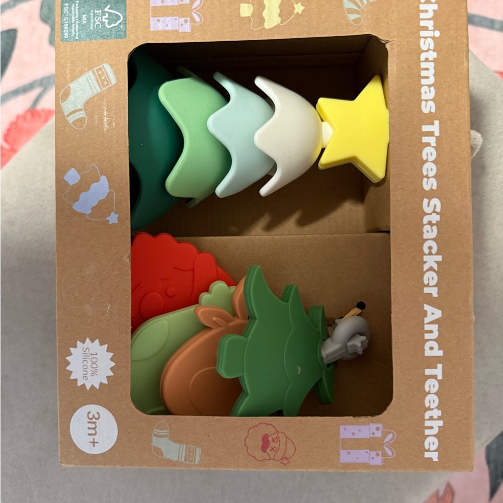 Colorful Christmas Tree Stacker and Teether Toy